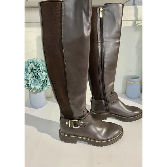 Tommy Hilfiger Brown Jiola Equestrian Boot - Picture 3 of 9